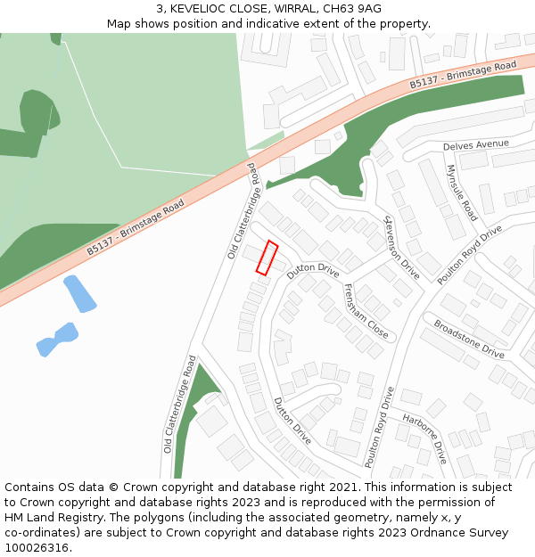 3, KEVELIOC CLOSE, WIRRAL, CH63 9AG: Location map and indicative extent of plot