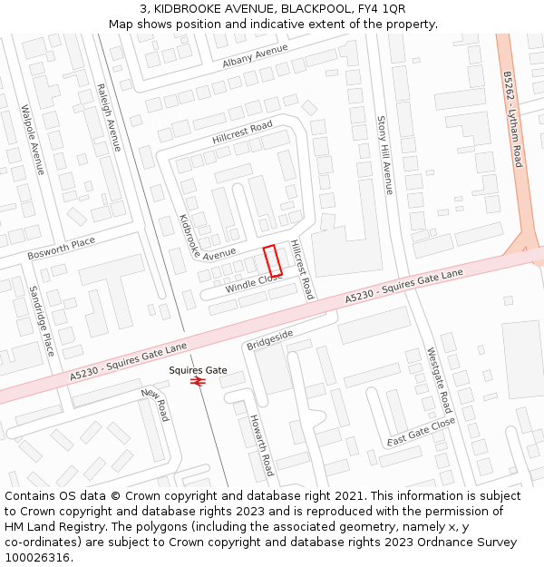 3, KIDBROOKE AVENUE, BLACKPOOL, FY4 1QR: Location map and indicative extent of plot