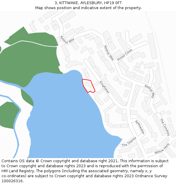 3, KITTIWAKE, AYLESBURY, HP19 0FT: Location map and indicative extent of plot