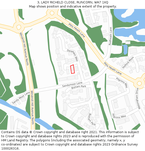 3, LADY RICHELD CLOSE, RUNCORN, WA7 1XQ: Location map and indicative extent of plot