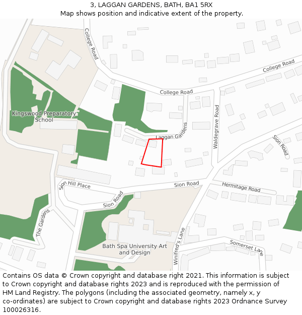 3, LAGGAN GARDENS, BATH, BA1 5RX: Location map and indicative extent of plot