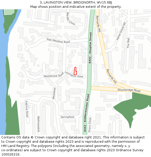 3, LAVINGTON VIEW, BRIDGNORTH, WV15 6BJ: Location map and indicative extent of plot