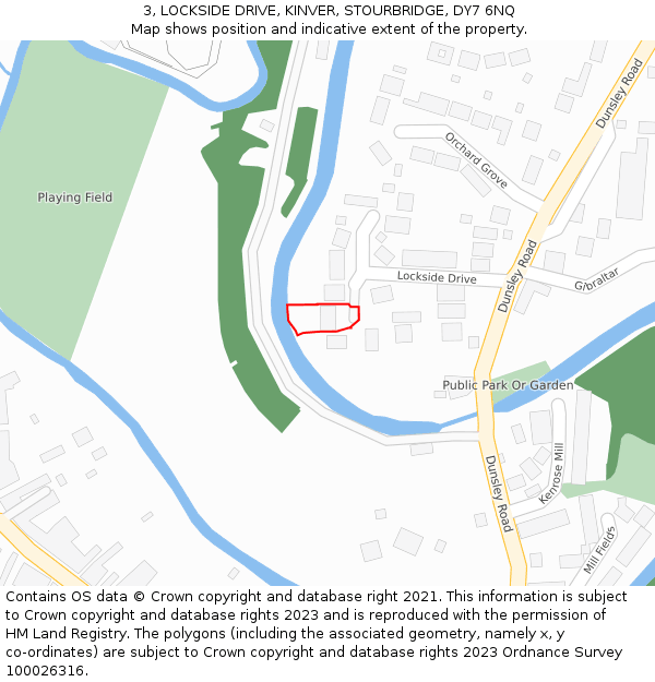 3, LOCKSIDE DRIVE, KINVER, STOURBRIDGE, DY7 6NQ: Location map and indicative extent of plot