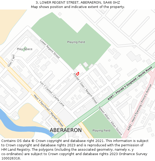 3, LOWER REGENT STREET, ABERAERON, SA46 0HZ: Location map and indicative extent of plot