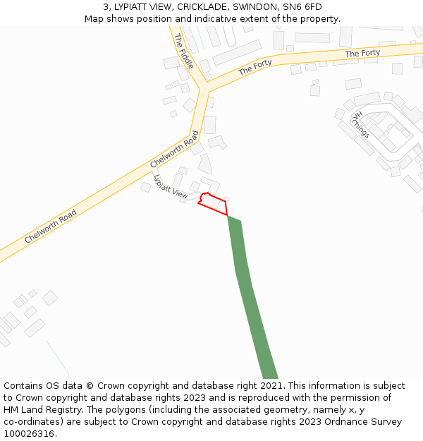 3, LYPIATT VIEW, CRICKLADE, SWINDON, SN6 6FD: Location map and indicative extent of plot