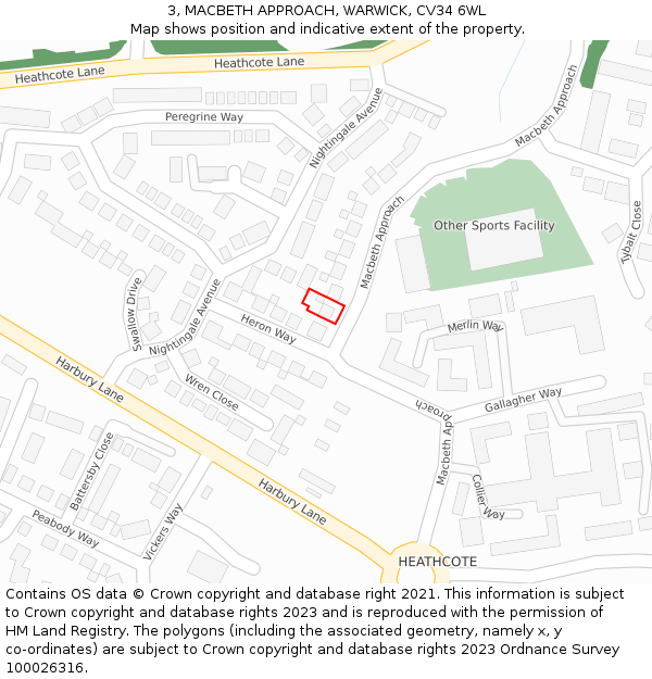 3, MACBETH APPROACH, WARWICK, CV34 6WL: Location map and indicative extent of plot
