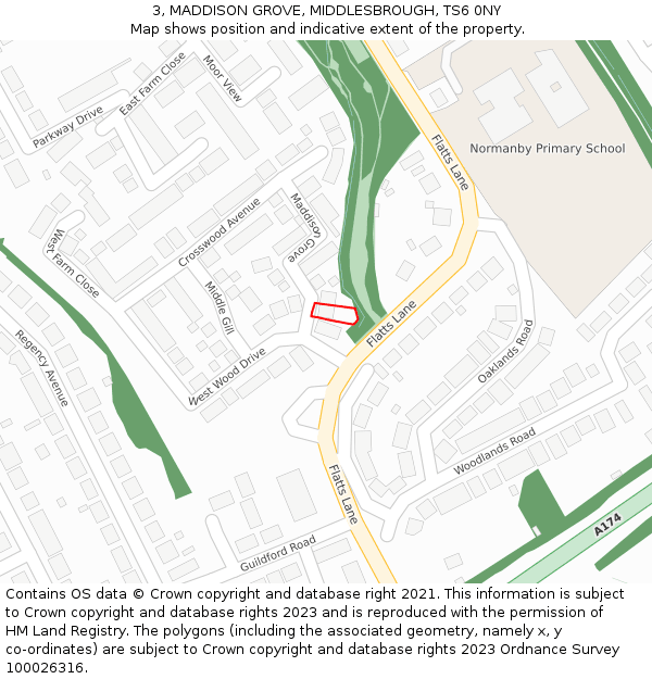 3, MADDISON GROVE, MIDDLESBROUGH, TS6 0NY: Location map and indicative extent of plot