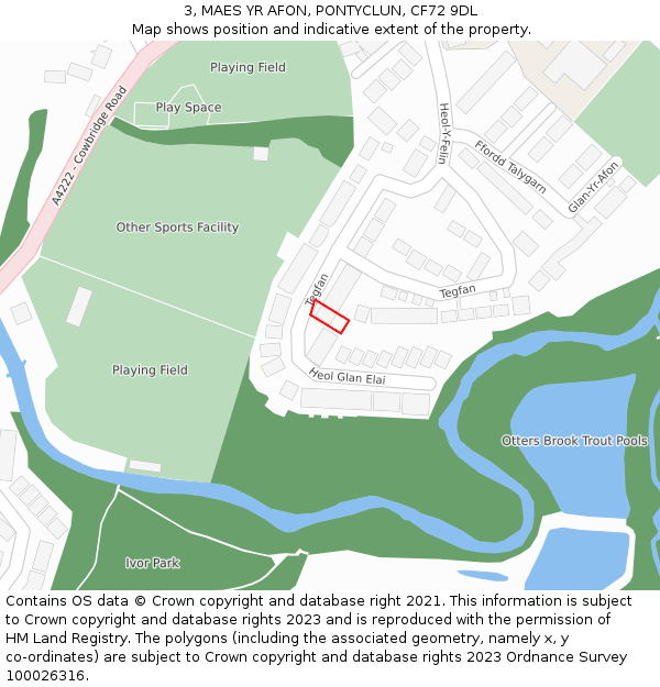 3, MAES YR AFON, PONTYCLUN, CF72 9DL: Location map and indicative extent of plot