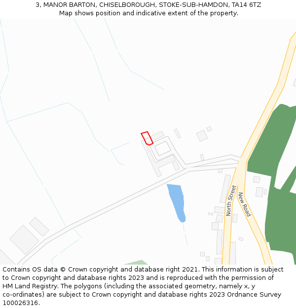 3, MANOR BARTON, CHISELBOROUGH, STOKE-SUB-HAMDON, TA14 6TZ: Location map and indicative extent of plot