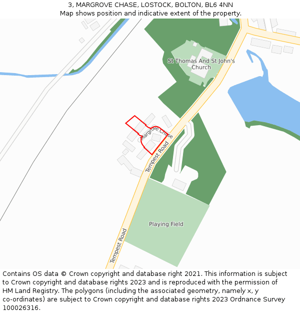 3, MARGROVE CHASE, LOSTOCK, BOLTON, BL6 4NN: Location map and indicative extent of plot