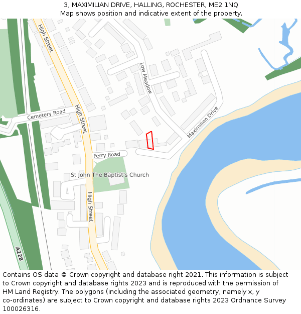 3, MAXIMILIAN DRIVE, HALLING, ROCHESTER, ME2 1NQ: Location map and indicative extent of plot