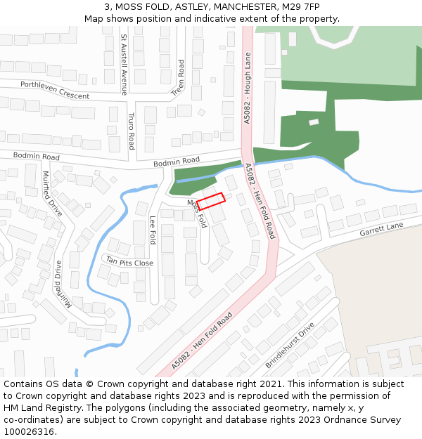 3, MOSS FOLD, ASTLEY, MANCHESTER, M29 7FP: Location map and indicative extent of plot