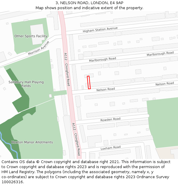 3, NELSON ROAD, LONDON, E4 9AP: Location map and indicative extent of plot