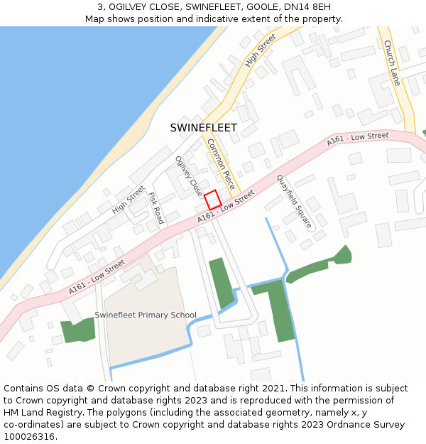 3, OGILVEY CLOSE, SWINEFLEET, GOOLE, DN14 8EH: Location map and indicative extent of plot