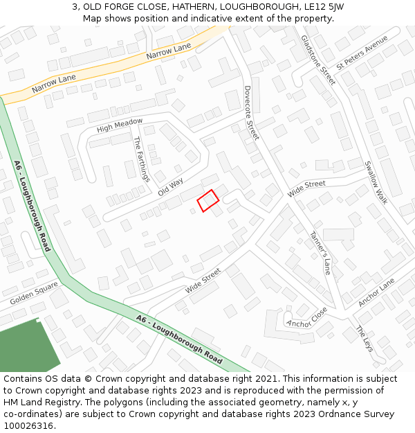 3, OLD FORGE CLOSE, HATHERN, LOUGHBOROUGH, LE12 5JW: Location map and indicative extent of plot