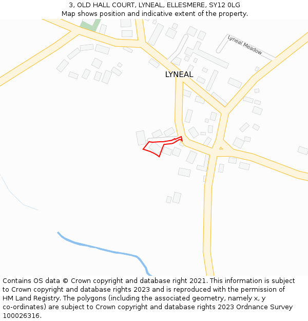 3, OLD HALL COURT, LYNEAL, ELLESMERE, SY12 0LG: Location map and indicative extent of plot