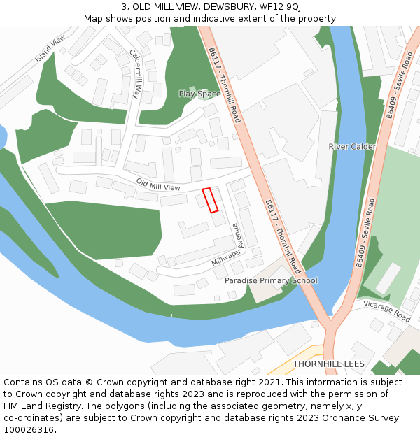 3, OLD MILL VIEW, DEWSBURY, WF12 9QJ: Location map and indicative extent of plot