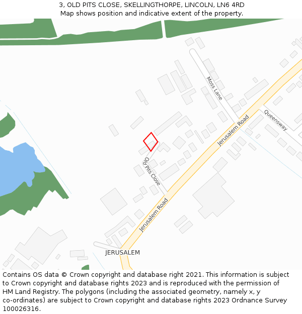 3, OLD PITS CLOSE, SKELLINGTHORPE, LINCOLN, LN6 4RD: Location map and indicative extent of plot