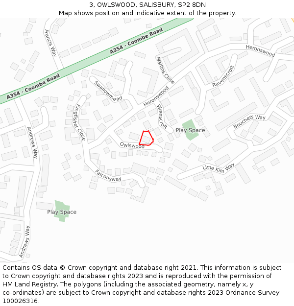 3, OWLSWOOD, SALISBURY, SP2 8DN: Location map and indicative extent of plot