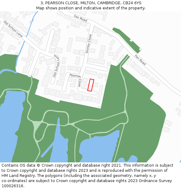 3, PEARSON CLOSE, MILTON, CAMBRIDGE, CB24 6YS: Location map and indicative extent of plot