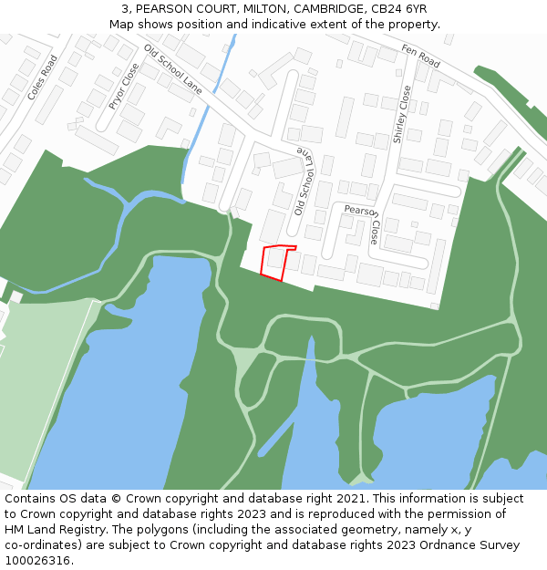 3, PEARSON COURT, MILTON, CAMBRIDGE, CB24 6YR: Location map and indicative extent of plot