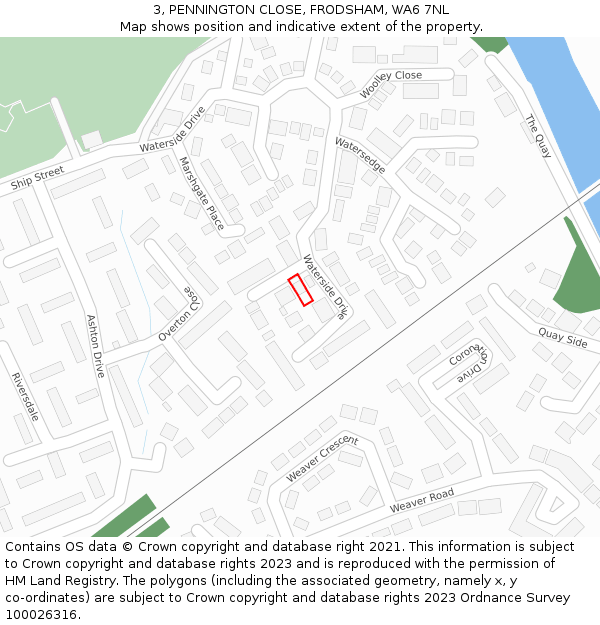 3, PENNINGTON CLOSE, FRODSHAM, WA6 7NL: Location map and indicative extent of plot