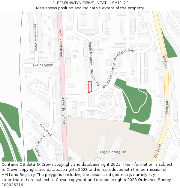 3, PENRHIWTYN DRIVE, NEATH, SA11 2JF: Location map and indicative extent of plot