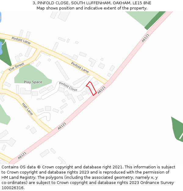 3, PINFOLD CLOSE, SOUTH LUFFENHAM, OAKHAM, LE15 8NE: Location map and indicative extent of plot