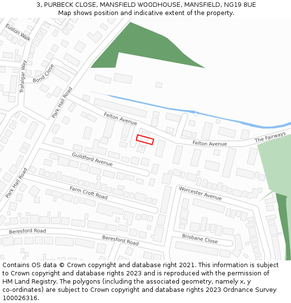 3, PURBECK CLOSE, MANSFIELD WOODHOUSE, MANSFIELD, NG19 8UE: Location map and indicative extent of plot