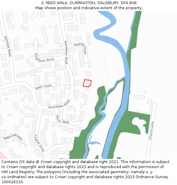 3, REED WALK, DURRINGTON, SALISBURY, SP4 8NE: Location map and indicative extent of plot