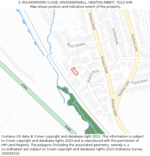 3, ROUNDMOORS CLOSE, KINGSKERSWELL, NEWTON ABBOT, TQ12 5HR: Location map and indicative extent of plot