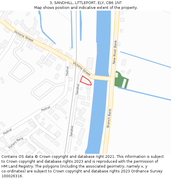 3, SANDHILL, LITTLEPORT, ELY, CB6 1NT: Location map and indicative extent of plot