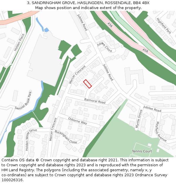 3, SANDRINGHAM GROVE, HASLINGDEN, ROSSENDALE, BB4 4BX: Location map and indicative extent of plot