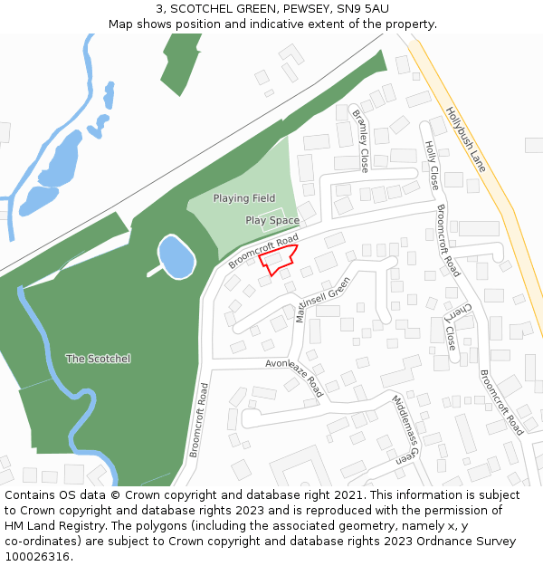 3, SCOTCHEL GREEN, PEWSEY, SN9 5AU: Location map and indicative extent of plot