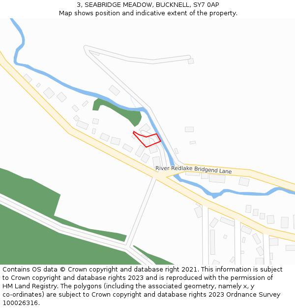 3, SEABRIDGE MEADOW, BUCKNELL, SY7 0AP: Location map and indicative extent of plot