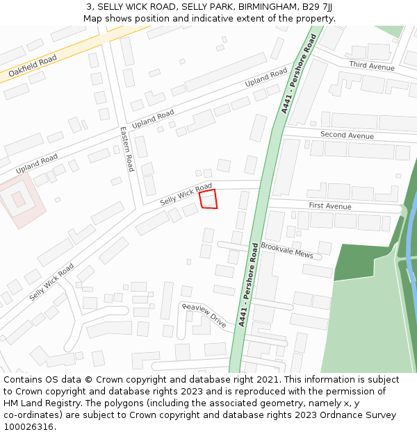 3, SELLY WICK ROAD, SELLY PARK, BIRMINGHAM, B29 7JJ: Location map and indicative extent of plot