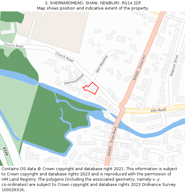 3, SHERRARDMEAD, SHAW, NEWBURY, RG14 2DF: Location map and indicative extent of plot
