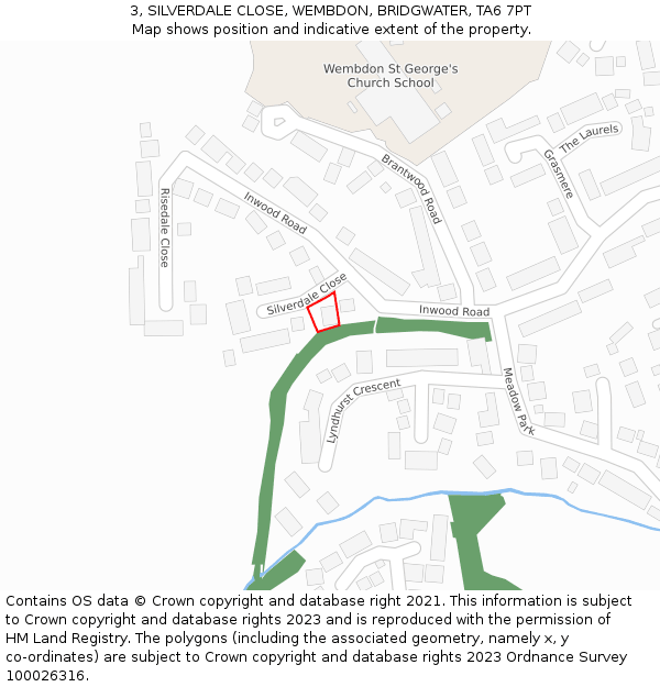 3, SILVERDALE CLOSE, WEMBDON, BRIDGWATER, TA6 7PT: Location map and indicative extent of plot
