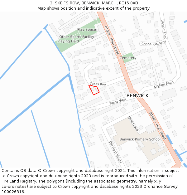 3, SKEIFS ROW, BENWICK, MARCH, PE15 0XB: Location map and indicative extent of plot