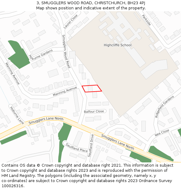 3, SMUGGLERS WOOD ROAD, CHRISTCHURCH, BH23 4PJ: Location map and indicative extent of plot