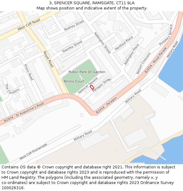 3, SPENCER SQUARE, RAMSGATE, CT11 9LA: Location map and indicative extent of plot