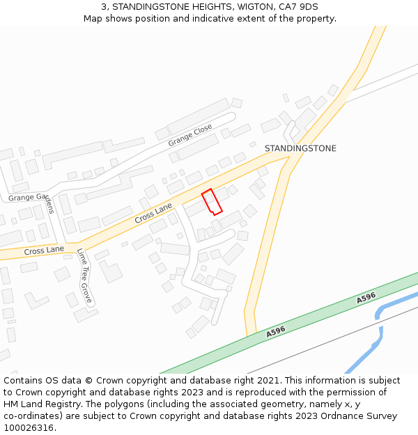 3, STANDINGSTONE HEIGHTS, WIGTON, CA7 9DS: Location map and indicative extent of plot