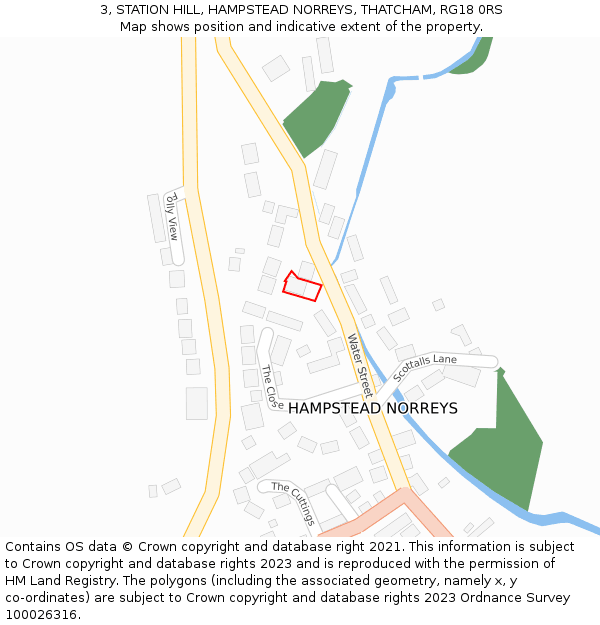 3, STATION HILL, HAMPSTEAD NORREYS, THATCHAM, RG18 0RS: Location map and indicative extent of plot