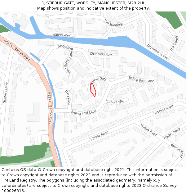 3, STIRRUP GATE, WORSLEY, MANCHESTER, M28 2UL: Location map and indicative extent of plot