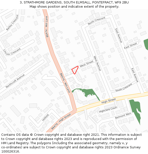 3, STRATHMORE GARDENS, SOUTH ELMSALL, PONTEFRACT, WF9 2BU: Location map and indicative extent of plot