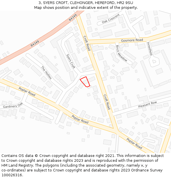 3, SYERS CROFT, CLEHONGER, HEREFORD, HR2 9SU: Location map and indicative extent of plot