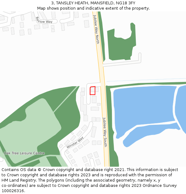 3, TANSLEY HEATH, MANSFIELD, NG18 3FY: Location map and indicative extent of plot