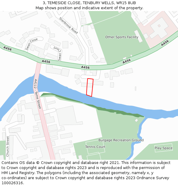 3, TEMESIDE CLOSE, TENBURY WELLS, WR15 8UB: Location map and indicative extent of plot