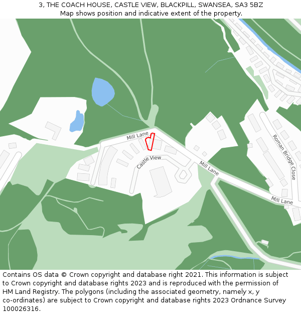 3, THE COACH HOUSE, CASTLE VIEW, BLACKPILL, SWANSEA, SA3 5BZ: Location map and indicative extent of plot