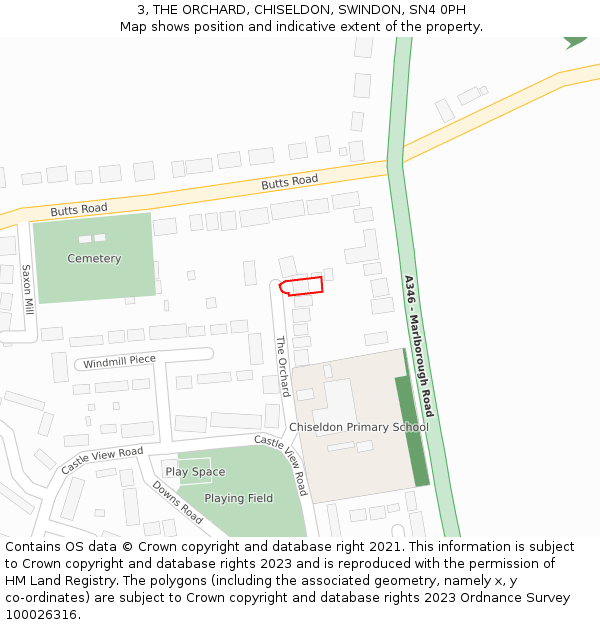 3, THE ORCHARD, CHISELDON, SWINDON, SN4 0PH: Location map and indicative extent of plot